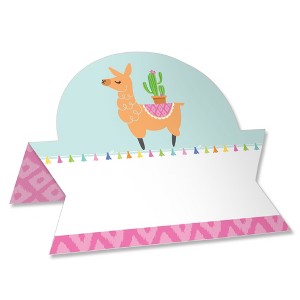 Big Dot of Happiness Whole Llama Fun - Llama Fiesta Baby Shower or Birthday Party Tent Buffet Card - Table Setting Name Place Cards - Set of 24 - 1 of 4
