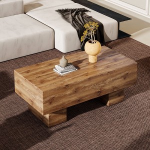 NicBex 43.4" Decorative Coffee Table with 7.8" Wide&Sturdy Legs,Trendy Center Table for Living Room,Rectangular Cocktail Table,330lbs Max - 1 of 4