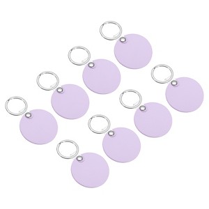 Unique Bargains PU Leather Keychain Blanks with Key Rings for DIY Laser Engraving 8 Pcs - 1 of 4