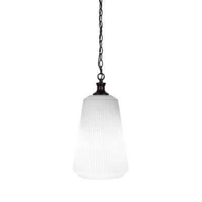 Toltec Lighting Carina 1 - Light Pendant in  Matte Black with 11" Opal Frosted Shade