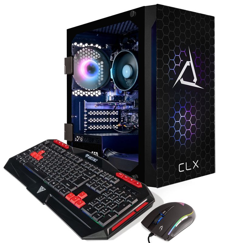 CLX SET Gaming PC TGMSETRXM2500BM - AMD Ryzen 5 5600G 3.9GHz 6-Core, 8GB DDR4, Radeon Vega 7 1GB Shared Graphics, 500GB NVMe M.2 SSD, WiFi, Win 11, 5 of 7