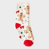 Kid's Gingerbread Man Christmas Crew Socks - Ivory/Red/Tan 2-5 - 2 of 3