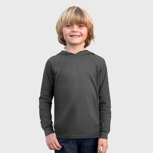 City Threads Boys Medium-Weight Long Sleeve Hooded Tee with Cuffs - 100% Cotton - USA-Made - 1 of 4
