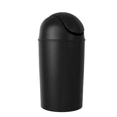 Black 10 Gallon Plastic Swing Top Kitchen Trash Can
