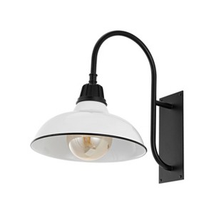 12.25" 1-Light Stanley Farmhouse Industrial LED Gooseneck Arm Outdoor Sconce - JONATHAN Y - 1 of 4