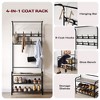 Hall Tree Shoe Bench for Entryway, Coat Rack Storage Bench, 4-in-1 Coat Tree and 8 Hooks for Small Spaces, Entryway, Bedroom - 3 of 4