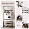 Hall Tree Shoe Bench for Entryway, Coat Rack Storage Bench, 4-in-1 Coat Tree and 8 Hooks for Small Spaces, Entryway, Bedroom - image 3 of 4