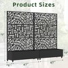 Wooakway 72"H Two-tone Patio Planter Box with Trellis Metal Raised Garden Bed Black Decorative Privacy Screen with Wheels - 4 of 4