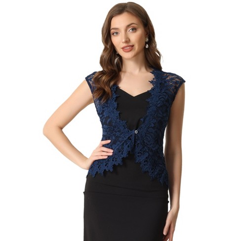 Navy blue lace shrug best sale