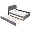 Whisen Twin Size Upholstered Platform Bed with Wood Supporting Feet and Twin Size Trundle - 3 of 4