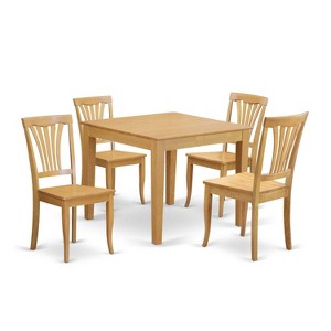 Kitchen Table and Chair Set - Art Deco Style, Square Hardwood Dining Set, 36 Inch Table - 1 of 4