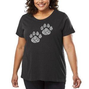 LA Pop Art Women's Word Art T-shirt - Cat Mom - 1 of 4