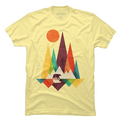 Men's Design By Humans Mountain Bear By radiomode T-Shirt