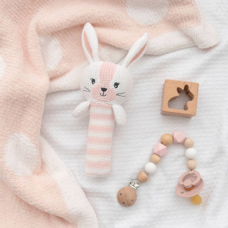 Living Textiles Baby Huggable Knit Rattle - Lucy Bunny, 2 of 3