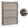 3-Drawer Wooden Shoe Cabinet with Adjustable Shelves, Freestanding Flip Drawer Organizer, Hidden Shoe Storage for Entryway and Hallway - 4 of 4