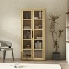 ORRD Modern Bookcase Cabinet with Glass Doors in Black, 5-Shelf Storage Bookcase with Adjustable Shelves & Soft-Close, for Home Office, Living Room - 2 of 4