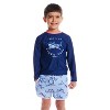 Andy & Evan  Toddler  Navy Shark Graphic Rashguard Set - 3 of 4