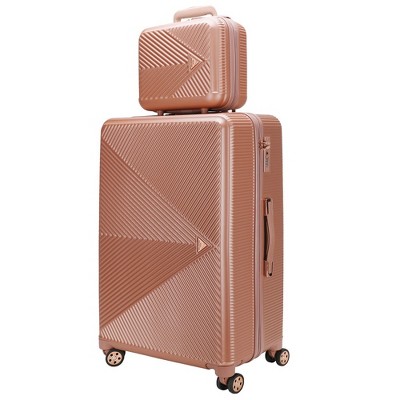 MKF Collection Felicity Carry-on Hardside Spinner and Cosmetic Case Set by Mia K- 2 pieces
