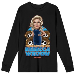 Ted Lasso Rebecca Welton Turning Pandas Into Lions Men's Black Long Sleeve Crew Neck Tee - 1 of 3