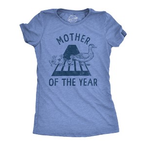 Womens Mother Of The Year T Shirt Funny Cute Momma Duck Street Crossing Tee For Ladies - Crazy Dog Women's T Shirt - 1 of 4