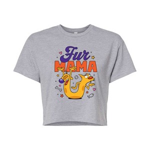 Women's - Catdog - Cat Dog Fur Mama Cropped Graphic T-Shirt - 1 of 4