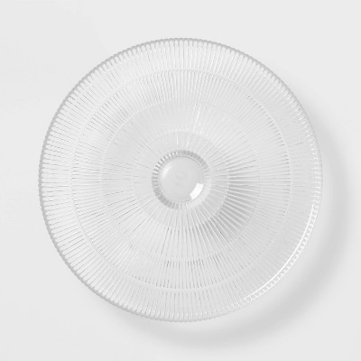 Clear Ribbed Glass Pedestal Cake Stand