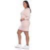 Women's Plus Size Hoodie Sweatshirt Dress - White Mark - 3 of 4