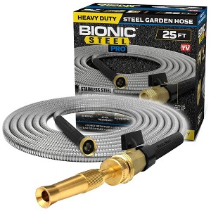 Bionic Steel Pro 304 Stainless Steel Metal Garden Hose with Brass Nozzle - 1 of 4
