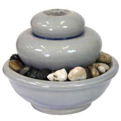 Sunnydaze Indoor Home Decorative Glazed Ceramic Smooth Cascade Tabletop  Water Fountain - 7