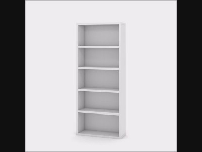 Adjustable White Wood 5-Shelf Bookcase with Lightweight Design