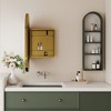 OUTSUPPLY Oval Recessed Medicine Cabinet, Metal Framed Bathroom Wall Cabinet, Wall Mirror with Storage for Bathroom - 2 of 4