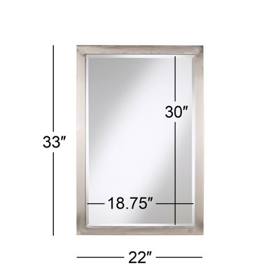 Rectangular Silver Metal Bathroom Vanity Mirror 39" x 28"