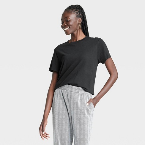 Women's Short Sleeve T-shirt - A New Day™ Black M : Target