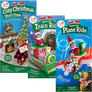 Elf on the Shelf SEAP Bundle – Peppermint Plane, Train & Cozy Christmas Scenes, Ages 3 and Up - 1 of 4