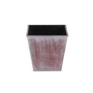 HomeRoots 5" Brown and Ivory Abstract Recycled Plastic Indoor Outdoor Rectangular Pot Planter - 1 of 3