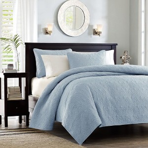 Sapphtopaz Bedding Comforter Set Classic Solid Color with Patterned Quilting Quilt Set - 1 of 4