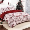 Christmas Duvet Cover Set, Christmas Holiday Reindeer Printed Duvet Cover Set, Soft and Breathable Boho Christmas Decorations Bedding Set - 3 of 4