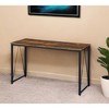 HomeRoots 47" Brown and Black Writing Desk - 2 of 4