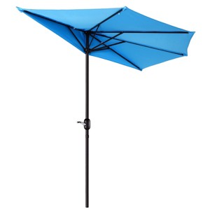 Nature Spring 9-ft Easy Crank Half Patio Umbrella - Small Canopy for Balcony, Table, or Deck - 1 of 4