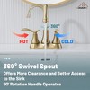 CASAINC 4 in. Centerset Double Handle Bathroom Faucet with 360° Swivel Spout, Stainless Steel Pop-up Drain in Oil Rubbed Bronze - 4 of 4