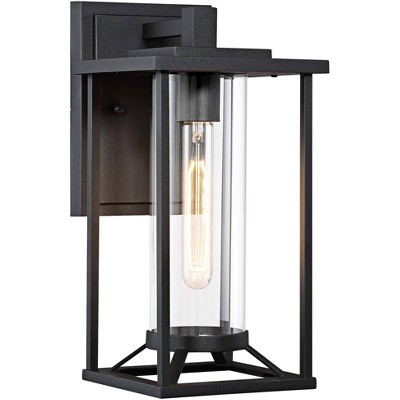 Minka Lavery Modern Outdoor Wall Light Fixture Black 14 1/4" Clear Glass for Post Exterior Barn Deck House Porch Yard Patio