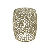 ACEPANO 15 in. W Aluminum Drum-Shaped End Table with Exquisite Floral Pattern-Gold - 2 of 3