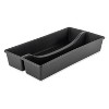 LunaLulinlk (2 pack) 2 Compartment Utensil Drawer Organizer, Black - 3 of 4