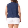 Agnes Orinda Women's Plus Size V Neck Button Down Sleeveless Utility Jean Denim Vests - 4 of 4