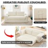 TiramisuBest 55" 3-in-1 Convertible Velvet Sofa Bed,Off-White Loveseat Futon with Adjustable Back, Storage Pocket & 2 Pillows for Living or Office - 4 of 4