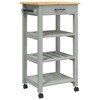 vidaXL Kitchen Trolley MONZA 18.9 in.x15.7 in.x35.4 in. Solid Wood Pine - image 2 of 4