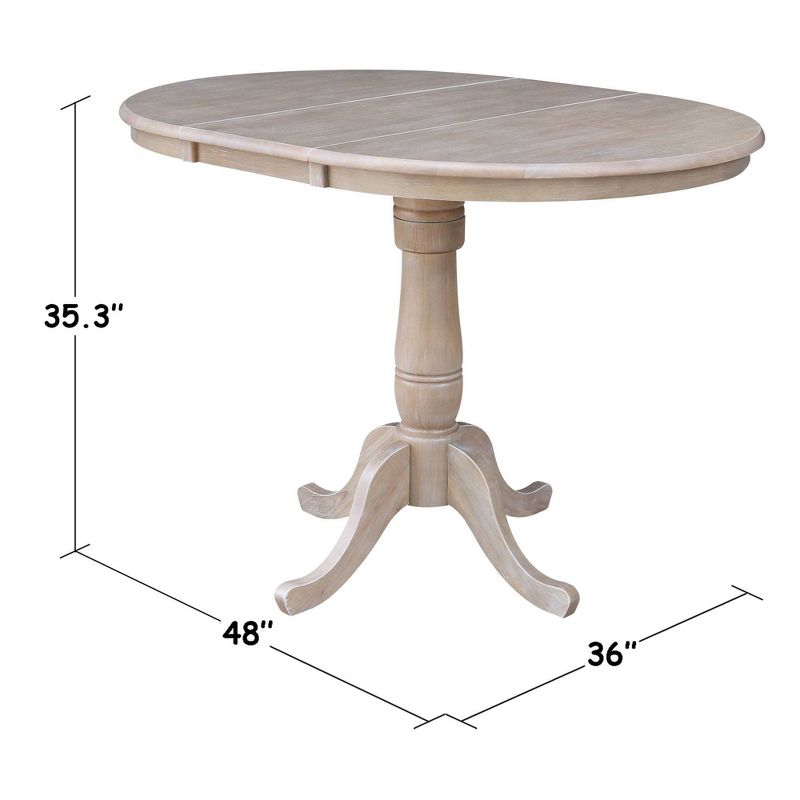 36" Round Counter Height Dining Table with 12" Leaf - International Concepts, 3 of 10