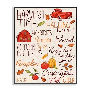 Stupell Industries Harvest Time Phrases Black Framed Giclee Art - 1 of 4