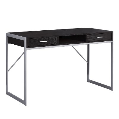 Monarch Specialties Computer Desk Home Office Laptop Storage Drawers 48InchL Work Metal Laminate Brown Grey Contemporary Modern