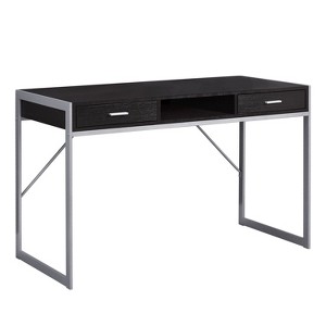 Monarch Specialties Computer Desk Home Office Laptop Storage Drawers 48InchL Work Metal Laminate Brown Grey Contemporary Modern - 1 of 4